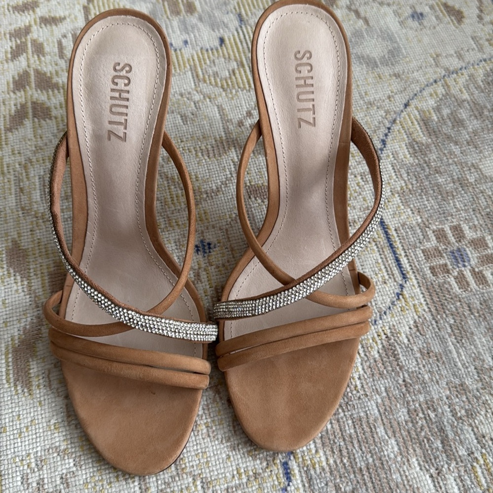 SCHUTZ Armina Slide Sandal In Honey Beige Size 10 - Picture 9 of 15